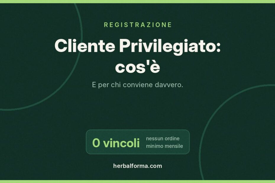 Registrazione come Cliente Privilegiato Herbalife