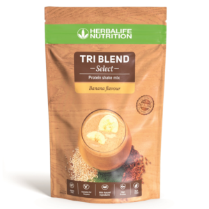 Tri Blend Select Herbalife preparato proteico gusto banana, busta richiudibile