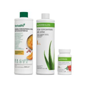 Kit Fibre e Idratazione Herbalife con Bevanda Concentrata di Fibre arancia e goji, Aloe concentrato alle erbe e Infuso a base di erbe