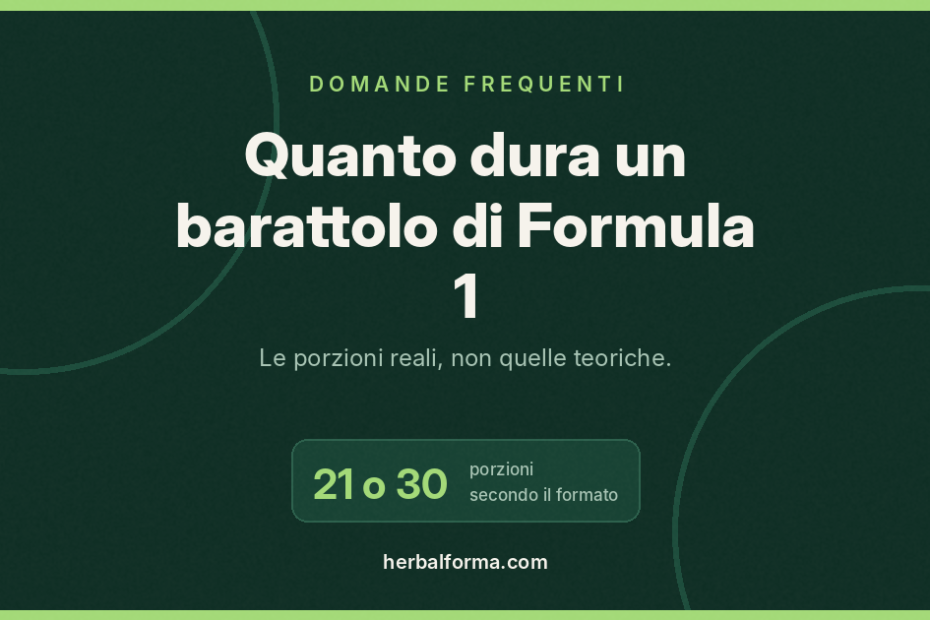 Barattolo di Formula 1 Herbalife con misurino per il calcolo delle porzioni